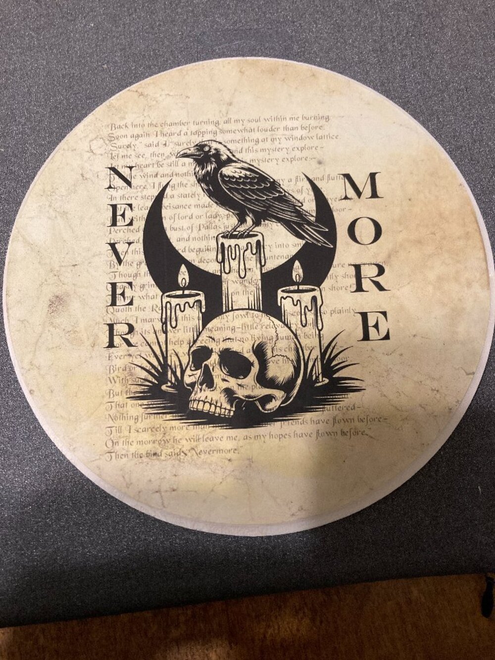 Handcrafted Poe "Never more" Wall Plaque